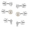 Sterling Silver Cubic Zirconia Simulated Pearl Cross, Ball and Stud Earrings Trio Set