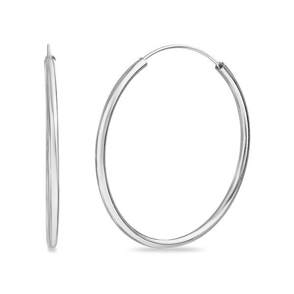 Lesa Michele Sterling Silver Endless Hoop Earrings